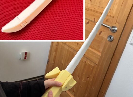 Banane, die sich zum Schwert öffnet.