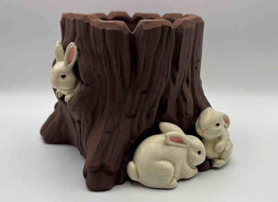 Baumstumpf-Osternest, FDM, handbemalt