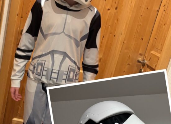 Der Helm eines Stormtroopers für ein Faschingskostüm