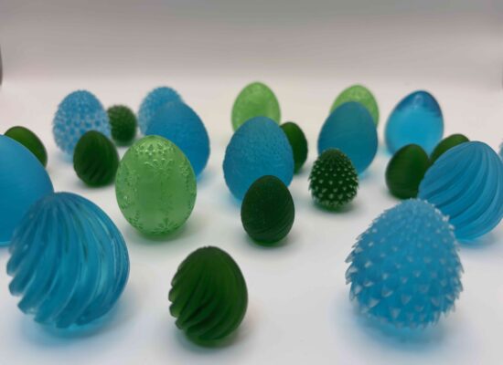 Ostereier in blau und grün, SLA