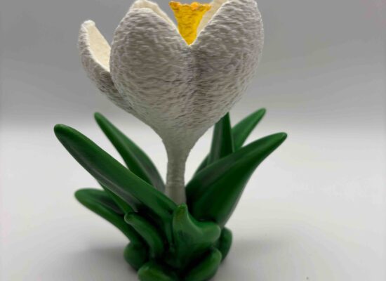 Blume, Blüten-Teil mit Fuzzyskin, PLA, handbemalt.