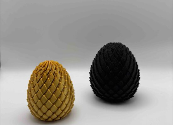 Dracheneier (Schleimdesign) in gold und schwarz, PLA