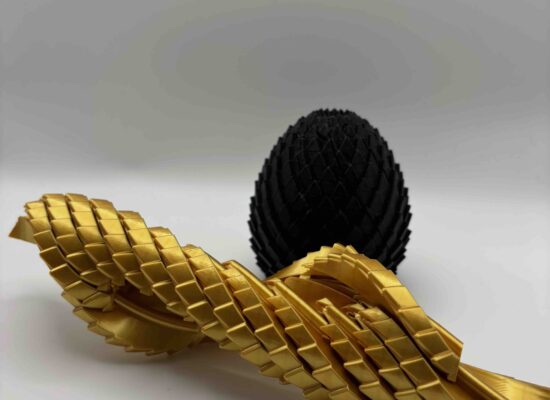 Dracheneier (Schleimdesign) in gold und schwarz, PLA