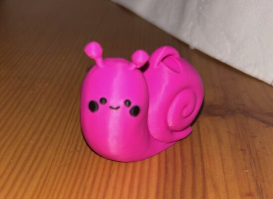 Schlüsselanhänger Schnecke in pink, FDM