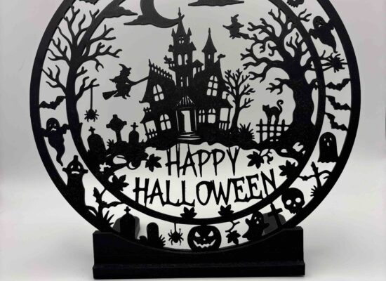 eine Scheibe für Halloween mit Halter, kann ausgewechselt werden, FDM